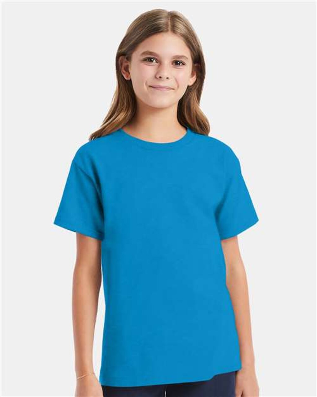 Hanes Essential-T Youth Crewneck Short Sleeve T-Shirt for School, Casual & Team Wear